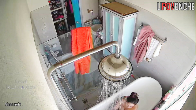 Fat milf masturbating in the bathroom (hot hidden video)