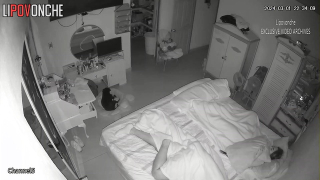 Couple watching tv-show before sweet sleep (night cam)