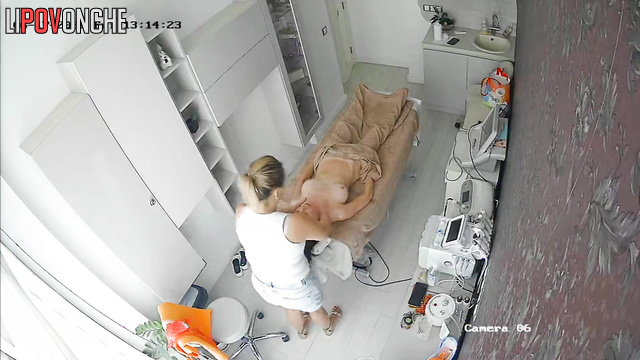 Babe with great tits getting massage and imagining that her stud doing it