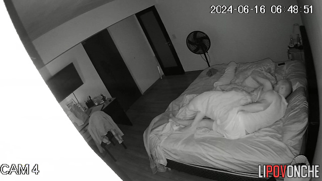 Night sensual sex of a couple before sleep in the bedroom
