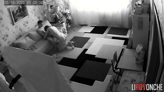 Young couple fucking in all positions in the living room