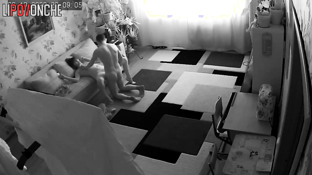 Young couple fucking in all positions in the living room