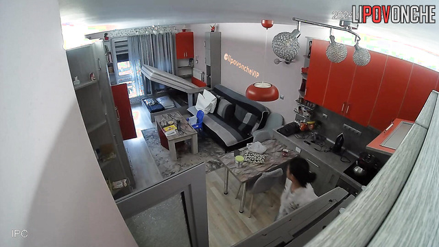 Naughty girl slowly gets ready for a date (hidden cam in her flat)