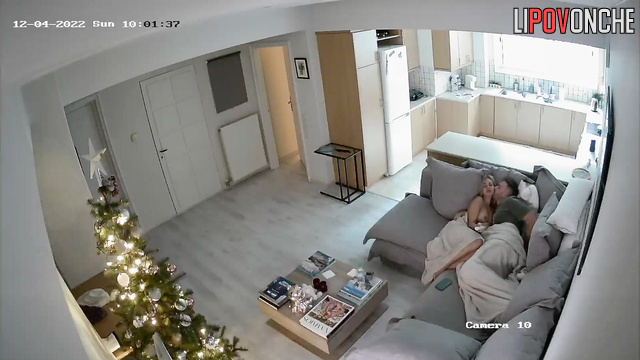 Blonde sucked a man and jumped on his cock in the living room