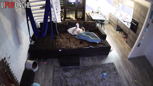 The couple fucked on the couch and sat down to dinner