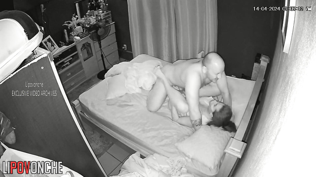 The girl sucked the man's dick and he fucked her on the bed