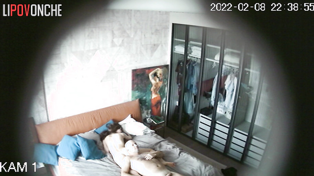 The couple had hot sex on the bed, after which they began to relax