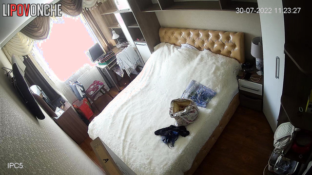 Lady leisurely getting ready for work after sex