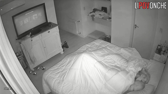 Couple pleasing themselves at the same time (in the bedroom)