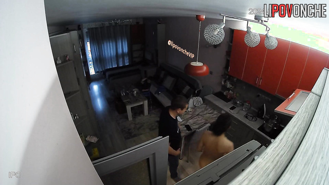 Preparing for night party in the living room
