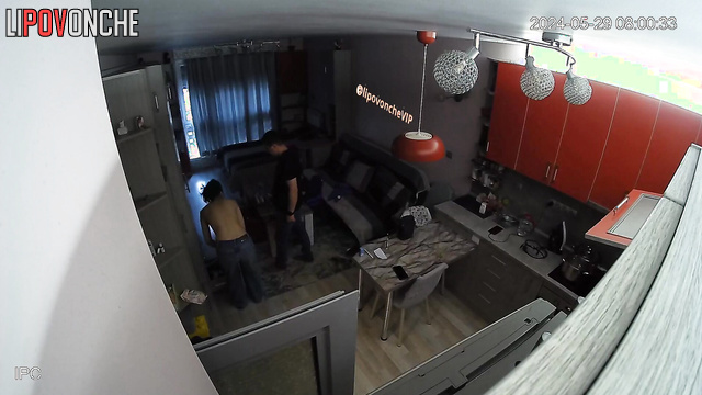Preparing for night party in the living room