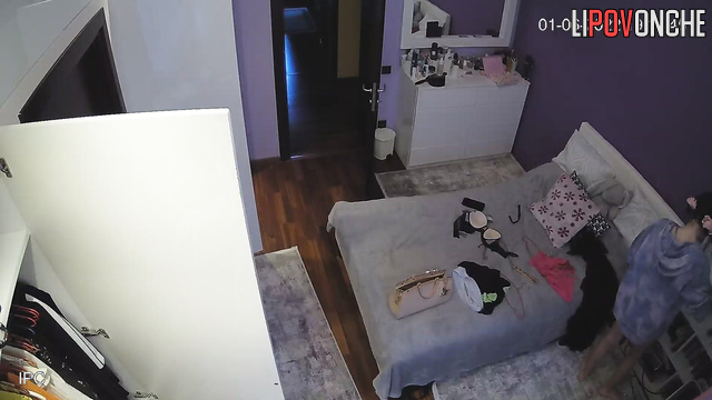 Babe dancing with joy after successful sex (cool tape)