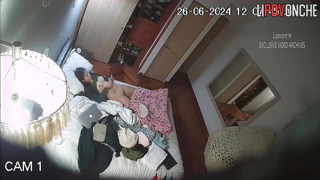 Sweet brunette left alone and decided to have fun