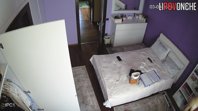 Skinny whore dressing for work (hidden video from bedroom)