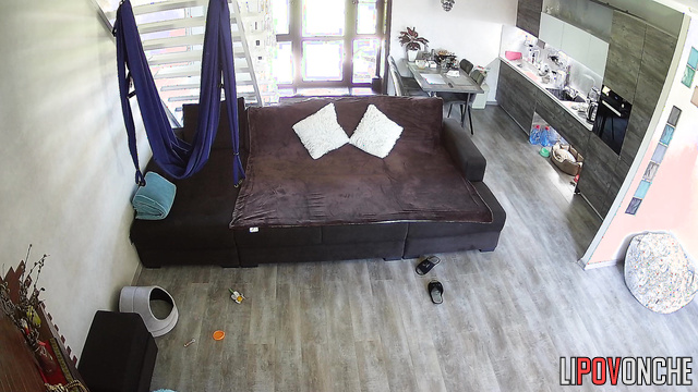 This couple is used to walking around the house completely naked