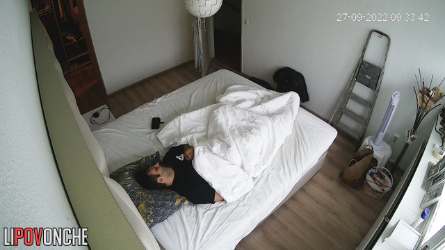 Completely naked girl walks around the apartment