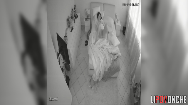 Hot and naughty girl masturbated in her sweet bed
