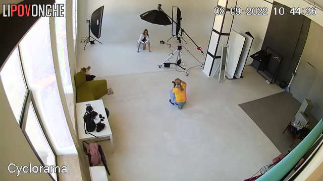 A skinny brunette came to the studio for a photo shoot