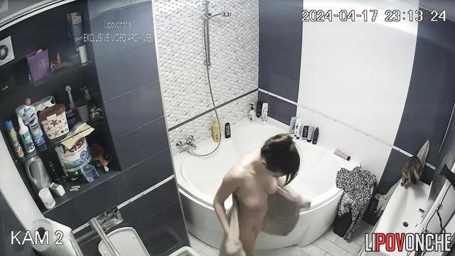 Ukrainian babe washing before a date with handsome guy