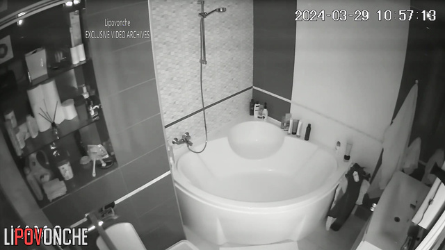 Young couple changing clothes and taking a bath together