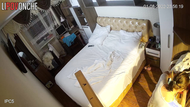 Old fart having sex on the bed (they don't know they're being recorded)