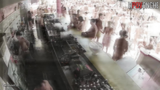 Naked people dancing before hot adult party