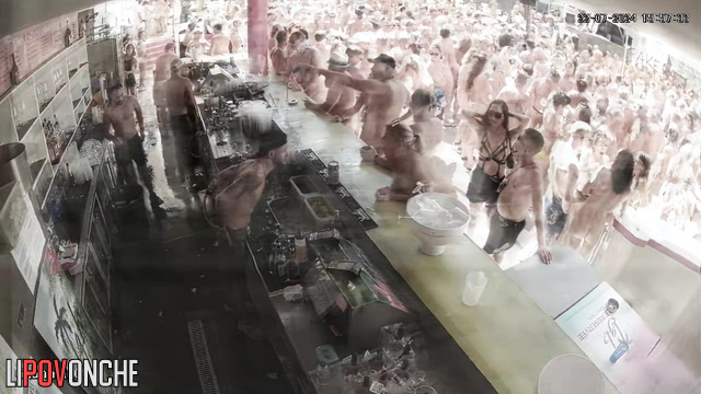 Naked people dancing before hot adult party
