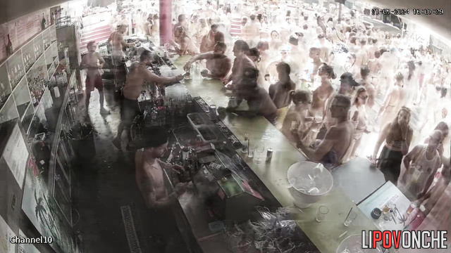 Nudists having fun in adult party - live video