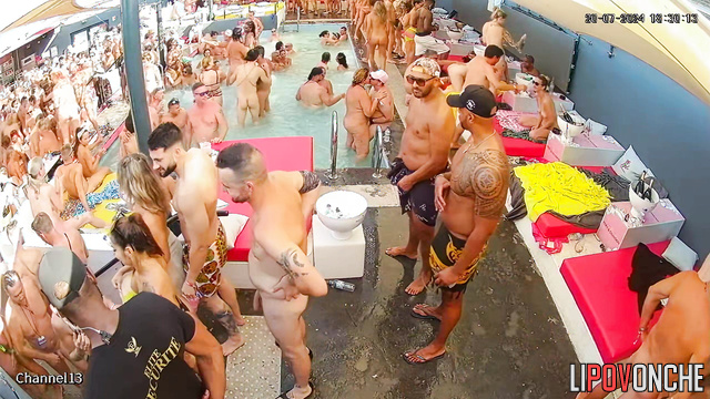 Adult people enjoying dirty morning party - live