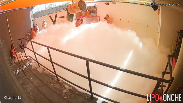 People in foam dancing and fucking at the same time (pool)