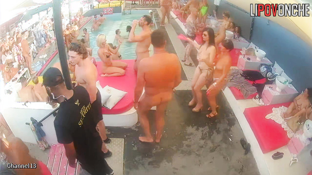 Lustful people dancing at the club absolutely naked