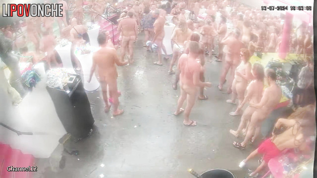 Naked and horny people dancing and kissing at the same time (sex in pool)