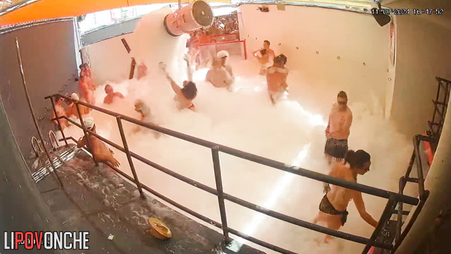 Public sex scene (people in foam making dirty things)