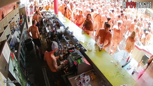 Hot summer adult party with random guys and girls