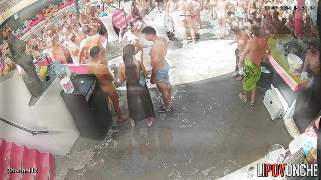 Hot summer sex party with naked old farts and youths (mature sex in pool)
