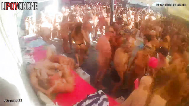 Summer swinger party - happy people having fun