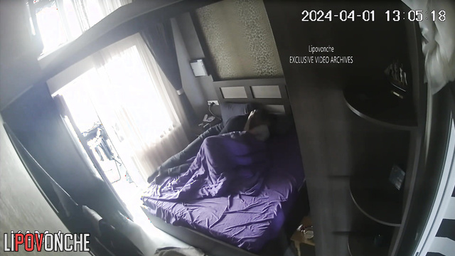 Good fuck under the blanket in the bedroom after foreplay