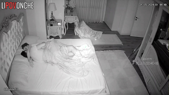 Man licks his girlfriend's nipples and fucks her on the bed