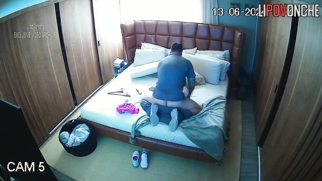 Man fucked brunette with elastic ass and big tits on bed