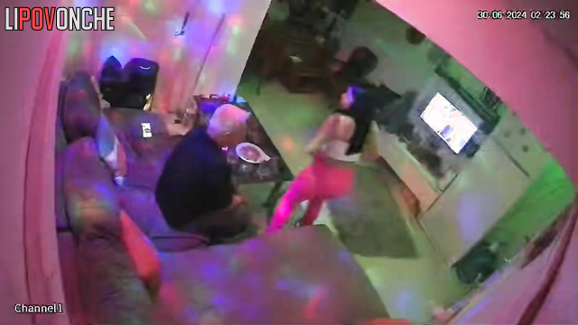 Old fart made her sit on his knees (she is a dirty slut)