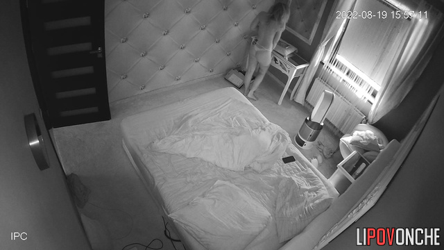 Blonde enjoying vibrator after awakening - home solo video
