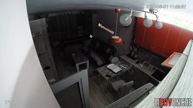 Topless girl wants to look her best tonight (living room tape)