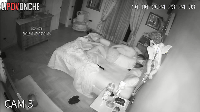 Man fucks his big titted MILF on the bed and cums inside her