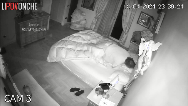 Hot homemade sex under sheets - couple having fun at night