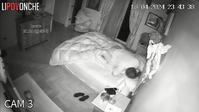 Hot homemade sex under sheets - couple having fun at night