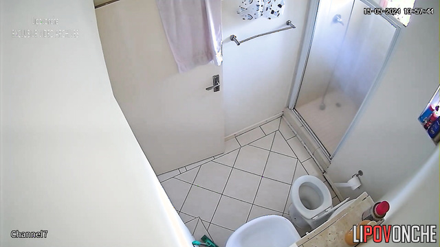 Busty black lady peeing after work (she is housemaid)