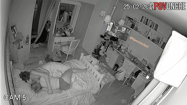 Young couple hugging after sensual sex, watch now