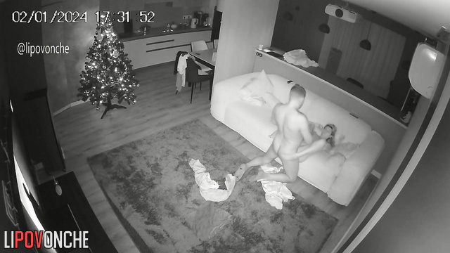 Christmas night ended with passionate fuck in the living room