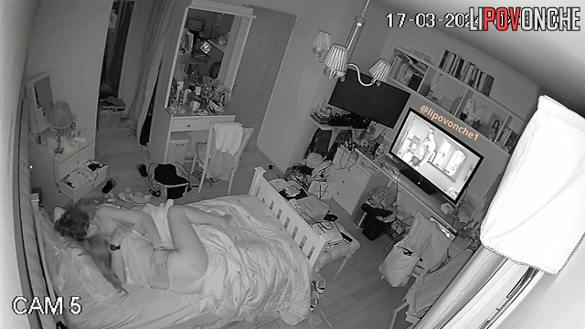 Teenagers having awesome petting in the closed room