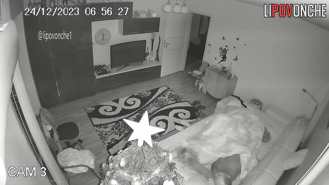 Bald man enjoying slow fuck under sheets (night video)